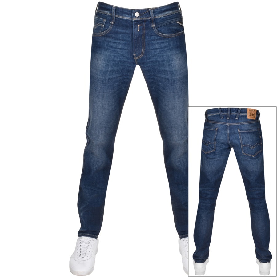 Alternative Image for ProductReplay Slim Fit Anbass Jeans Blue1